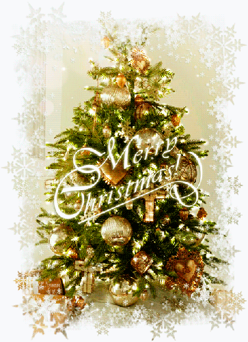 Рождественская елка с подарками С Рождеством Христовым