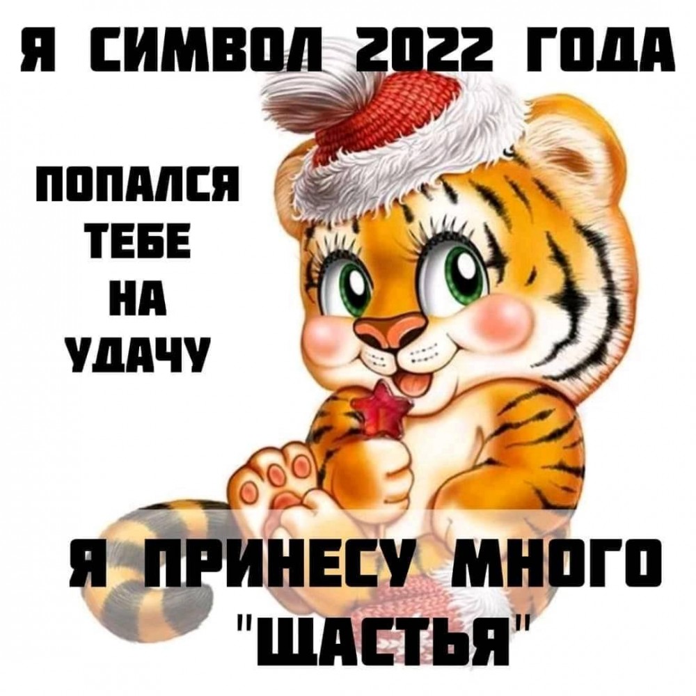 Символ 2022 года с Новым Годом тигра 2022